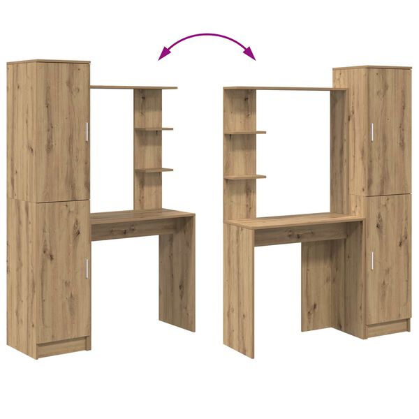 vidaXL Galds 2 pcs Artisānā ozols