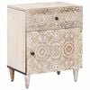 vidaXL Gultas skapis Balts 50 x 33 x 60 cm Cieta mango koksne