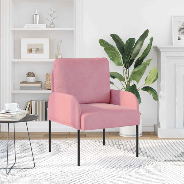 vidaXL Dīvāni ar spilvenu 55cm Rozā Saplāksnis