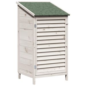 vidaXL Dārza &scaron;ķūņi Balts 59 x 56 x 113,5 cm Masīvs egle koks