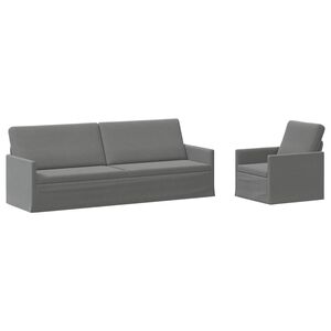 vidaXL Dīvānu komplekts 2 pcs Tum&scaron;i pelēka Samts