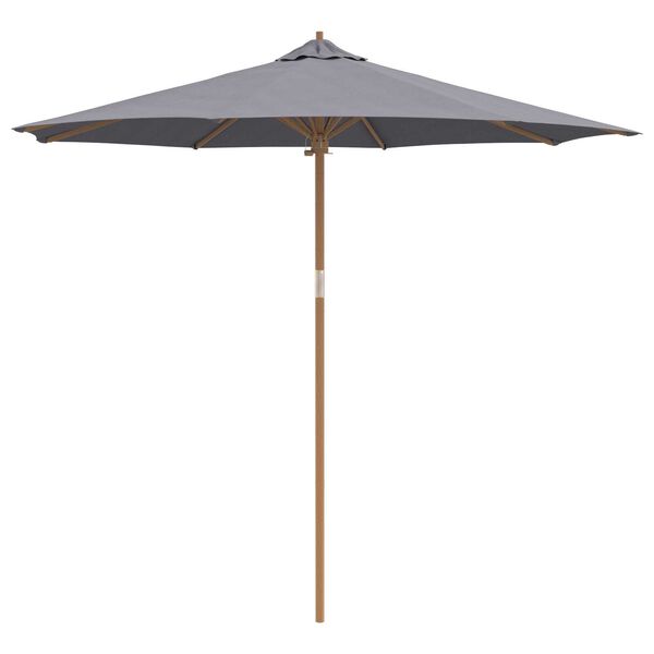 vidaXL Dārza parasols Tum&scaron;i pelēks &Oslash; 270 x 260 cm Bambuss