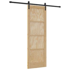 vidaXL Slīdo&scaron;ās durvis Dabiska un melna 73,5 x 211 cm