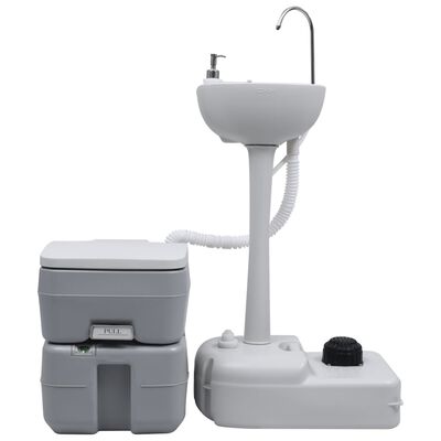 vidaXL pārnēsājama kempinga tualete ar izlietni un ūdens tvertni