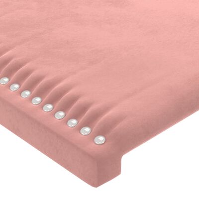 vidaXL gultas rāmis ar galvgali, rozā samts, 120x200 cm