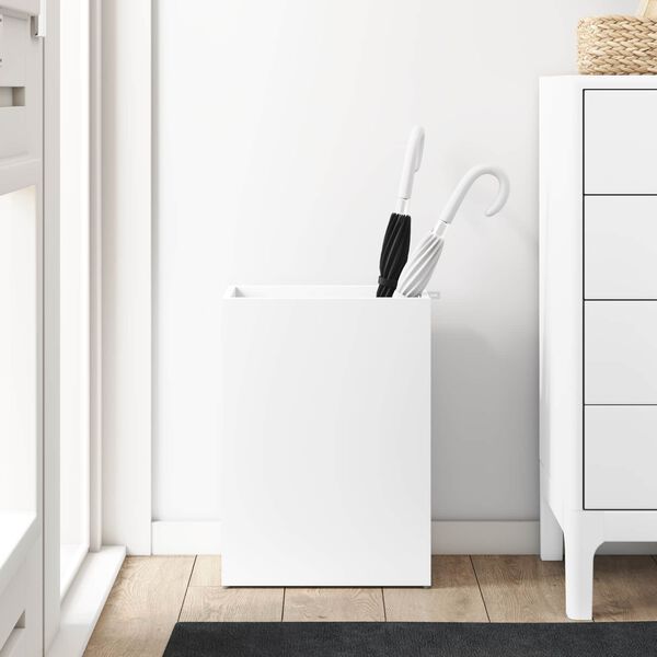 vidaXL Lietussarga statīvs Balts 40 x 20 x 55,5 cm Inženierijas koks