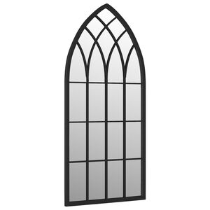 vidaXL dārza spogulis, melns, 100x45 cm, dzelzs, izmanto&scaron;anai ārā