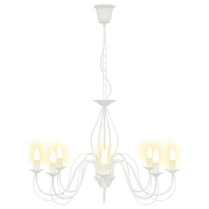 vidaXL Regulējama lustra E14 Metāls Balts &Oslash; 78 x 101 cm