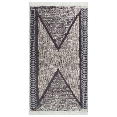 vidaXL paklājs, pelēks ar melnu, 120x180 cm, kokvilna