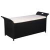 vidaXL uzglabā&scaron;anas sols ar matraci, 138 cm, PE rotangpalma, melns