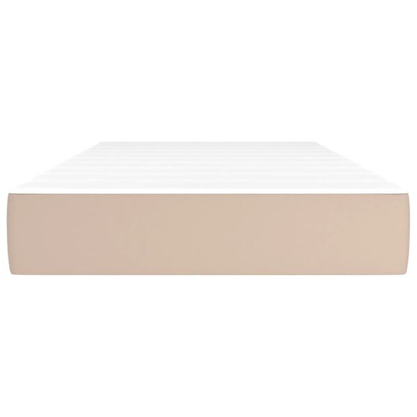vidaXL kabatu atsperu matracis, vidējas cietības, kapučīno, 100x200x20 cm, mākslīgā āda