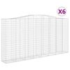 vidaXL arkveida gabiona grozi, 6 gb., 400x50x200/220cm, cinkota dzelzs