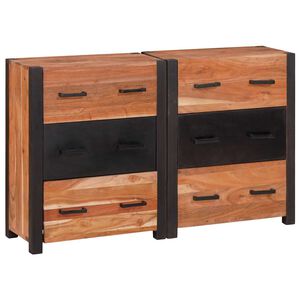 vidaXL Puse 3 gab. Brūna 110 x 30 x 75 cm Cietā akācijas koks