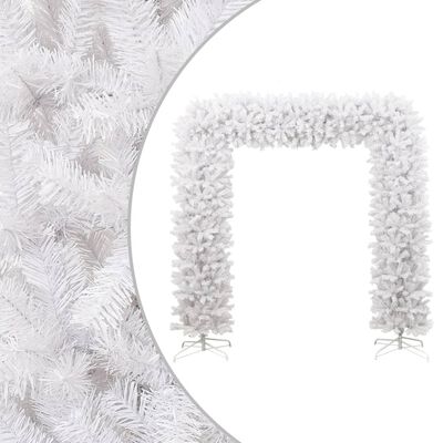 vidaXL Ziemassvētku arka ar skujām, balta, 240 cm