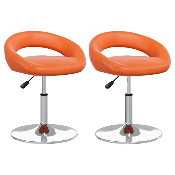 vidaXL grozāmi virtuves krēsli, 2 gab., oranža mākslīgā āda