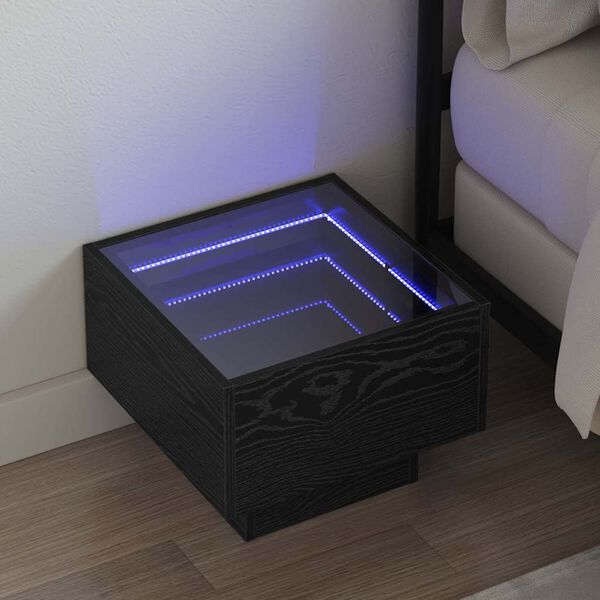 vidaXL Kafijas galdiņ&scaron; Melns ozolkoks 40 x 40 x 30 cm