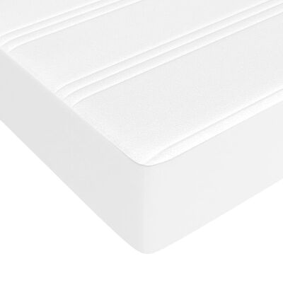 vidaXL kabatu atsperu matracis, balts, 100x200x20 cm, mākslīgā āda