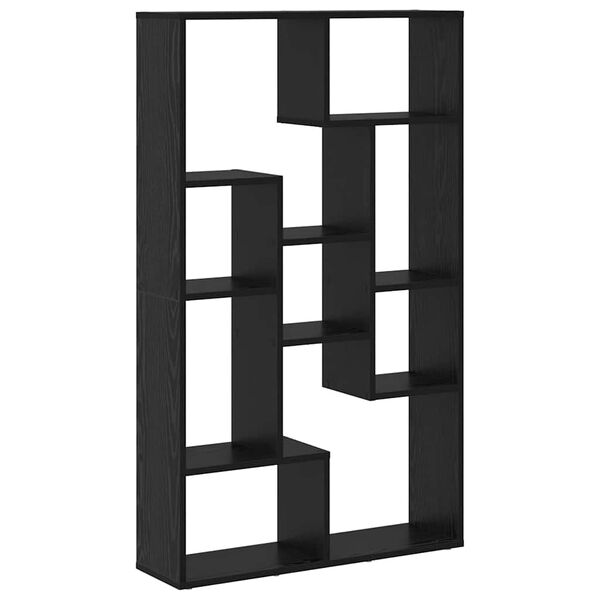 vidaXL Grāmatplaukts Melns ozolkoks 70 x 20 x 102.5 cm