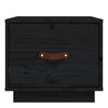 vidaXL naktsskapītis, melns, 40x34x35 cm, priedes masīvkoks