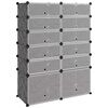 vidaXL apavu plaukts, melns, 94x37x125 cm, plastmasa