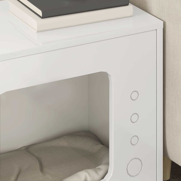 vidaXL Kaķu māja Spīdīga Balta 51 x 30 x 42,5 cm Inženierijas koks