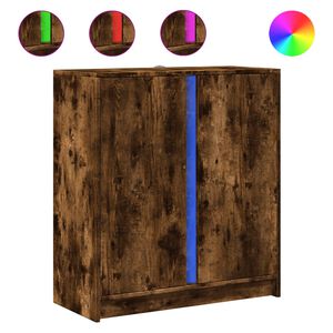 vidaXL kumode ar LED, ozolkoka krāsa, 77x34x85 cm, inženierijas koks