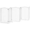 vidaXL suņu vārti ar durvīm, salokāmi, 6 paneļi, 300 cm, papeles koks