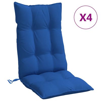 vidaXL dārza krēslu spilveni, 4 gab., spilgti zils oksforda audums