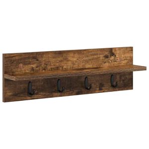 vidaXL Sienas pakaramais ar uzglabā&scaron;anu Dūmaka ozols 60 x 10,5 x 18 cm