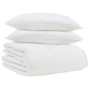 vidaXL Ziemas gultas sega ar spilvenu 3 pcs Balts Dūnu spalva