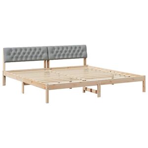 vidaXL Gultas rāmis ar galvas klāju Brūna un gai&scaron;i pelēka 200 x 200 cm