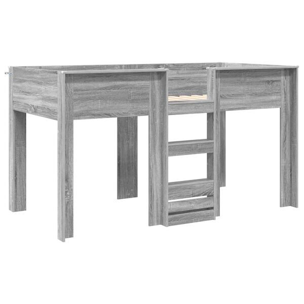 vidaXL Divguļamā gulta bērniem ar matraci Pelēks Sonoma 100 x 200 cm