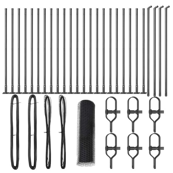 vidaXL Žoga āķis Pelēka 50 x 0,4 m (25 mm siets) Tērauds un PVC