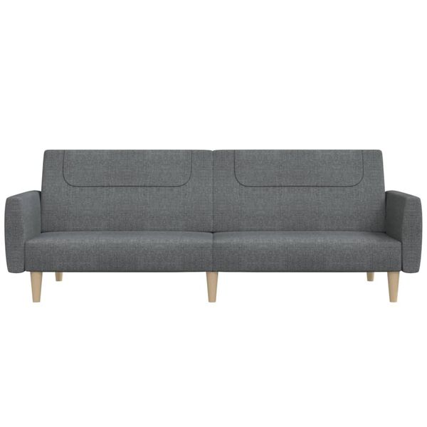 vidaXL 2-vietīga dīvāngulta, gai&scaron;i pelēks audums