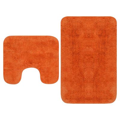 vidaXL vannasistabas paklāji, 2 gab., oranžs audums