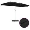 vidaXL Dārza parasols Melna 385 x 209 x 244 cm Poliesters