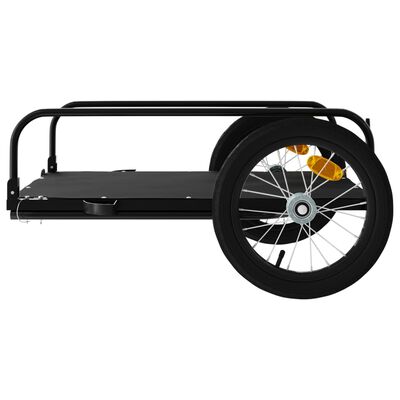vidaXL velosipēda piekabe, 126x63x34 cm, dzelzs, melna
