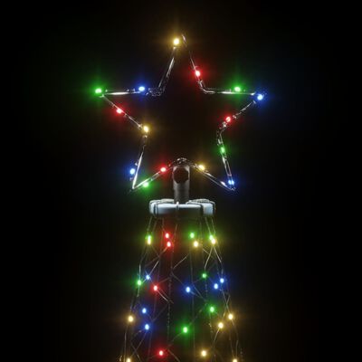 vidaXL Ziemassvētku egle ar pīķi, 200 krāsainas LED, 180 cm