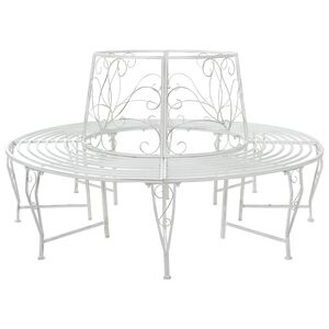 vidaXL Koku sols 8 -vietīgs &Oslash; 160 x 89 cm steel Antīka balta Apaļ&scaron;