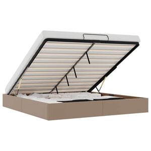 vidaXL Osmaņu gultas rāmis bez matrača kapučīno 180x200cm mākslīgā āda