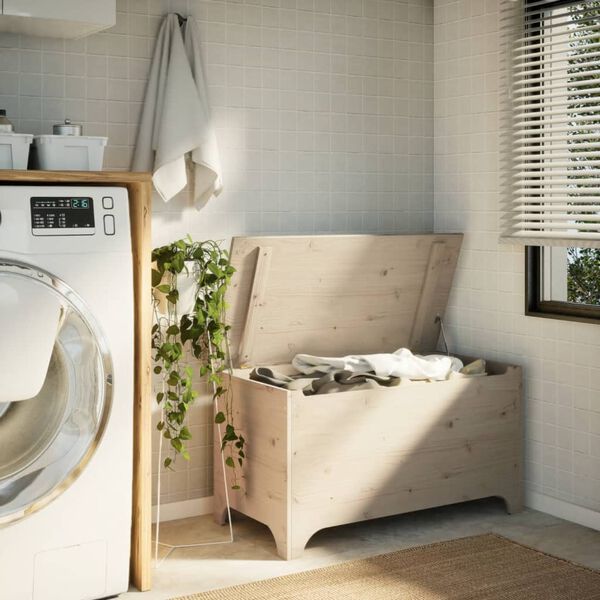 vidaXL uzglabā&scaron;anas kaste ar vāku RANA, 100x49x54 cm, priede