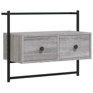 vidaXL sienas TV skapītis, pelēks, 60,5x30x51 cm, inženierijas koks
