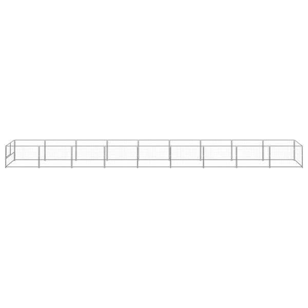 vidaXL suņu voljērs, sudraba krāsa, 9 m&sup2;, tērauds