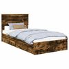 vidaXL Glabā&scaron;anas gulta Dūmaka ozols 100 x 200 cm Inženierijas koks