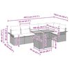 vidaXL Dārza dīvānu komplekts ar spilvenu 7 pcs Melna un krēmkrāsas