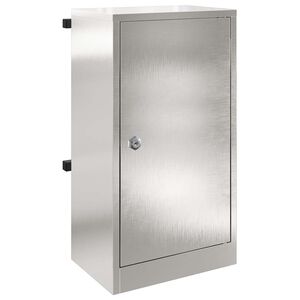 vidaXL pastkastei ar durvīm Sudraba 30 x 20 x 55 cm Nerūsējo&scaron;s tērauds