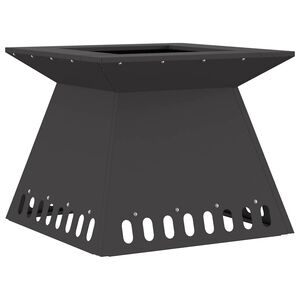 vidaXL Uguns bļoda Melns 48 x 48 x 40 cm Novecināts tērauds