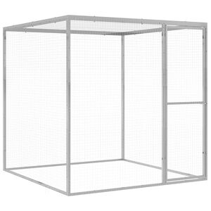 vidaXL kaķu būris, 1,5x1,5x1,5 m, cinkots tērauds