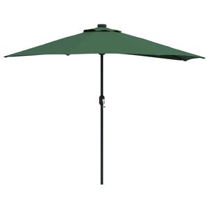 vidaXL Dārza parasols Zaļa 294 x 150 x 224 cm Poliesters un tērauds