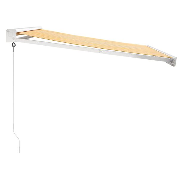 vidaXL izvelkama markīze, dzeltena, balta, 3,5x2,5m, audums, alumīnijs